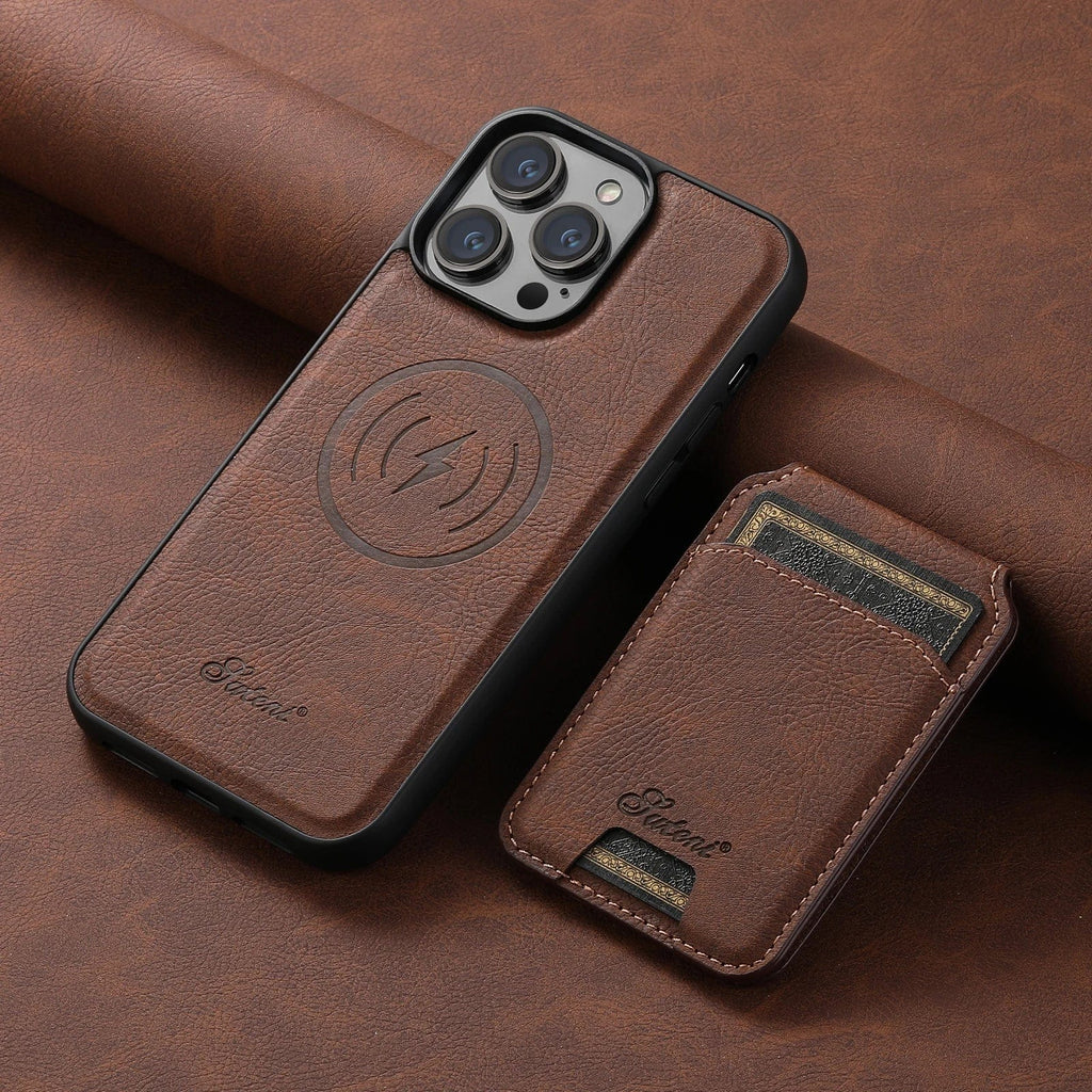 Leather Magnetic Wallet iPhone Case